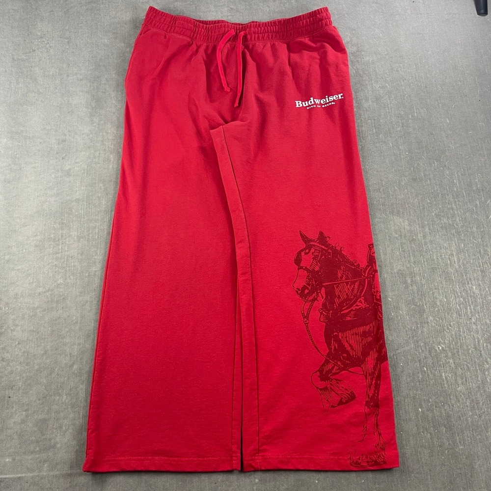 Budweiser Kids XL 16-18 Red Sweatpants Clydesdale Graphic‎ King of Beers